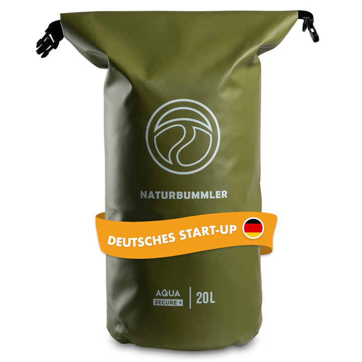 NATURBUMMLER Dry Bag 20L [Aqua Secure+] 100% wasserdichte Tasche mit Schultergurt & Rucksackfunktion