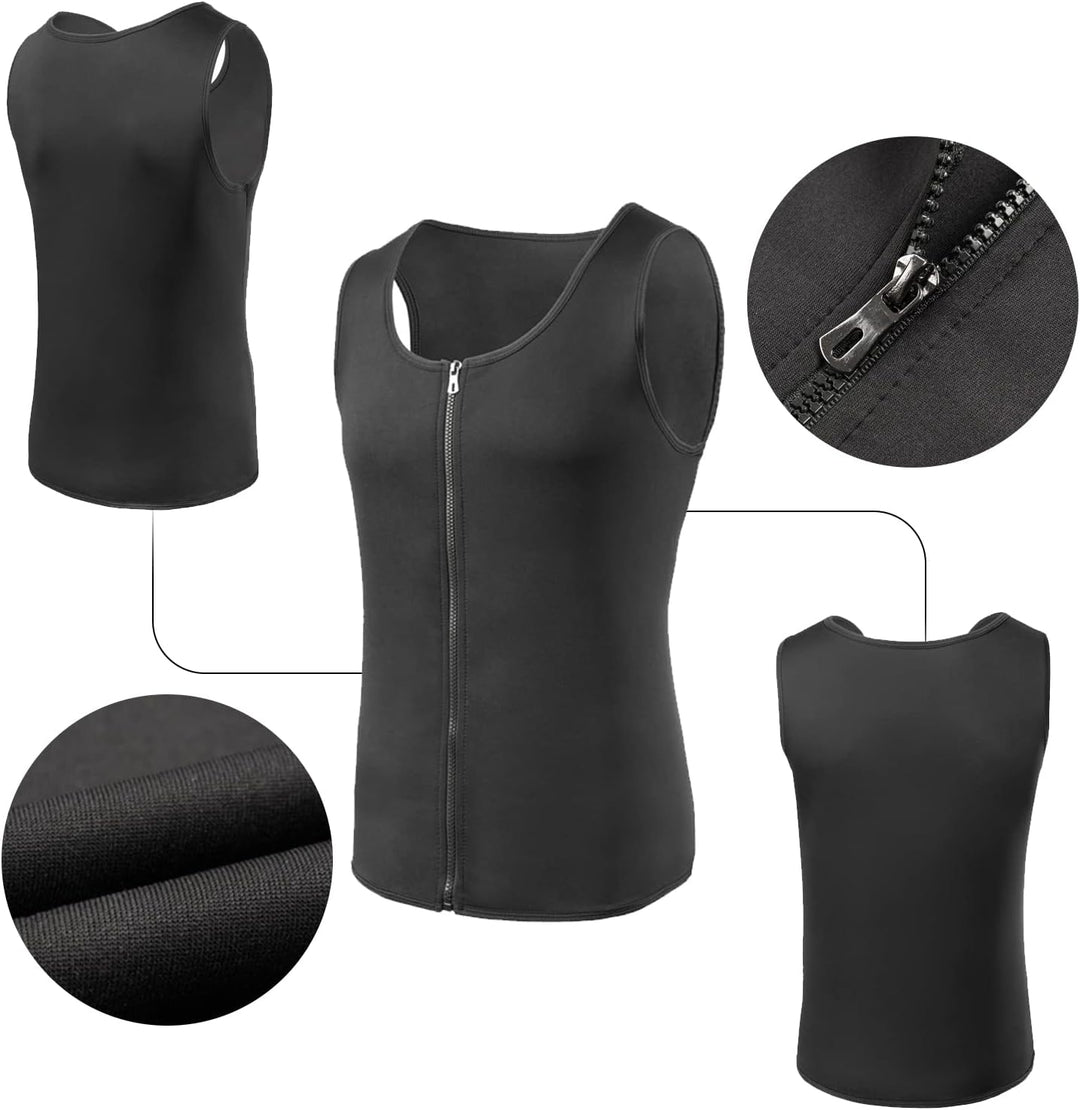 FEimaX Herren Sauna Schweiss Weste Taille Trainer Fitness Abnehmen Shapewear Trainingsanzug Schwitzw