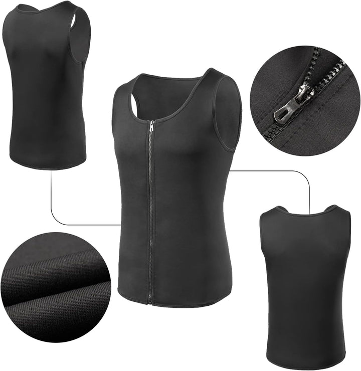 FEimaX Herren Sauna Schweiss Weste Taille Trainer Fitness Abnehmen Shapewear Trainingsanzug Schwitzw