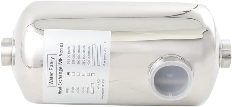 YILIKISS Edelstahl Schwimmbadheizer 28Kw Edelstahl Schwimmbad Wärmetauscher Pool Wärmetauscher 150 L