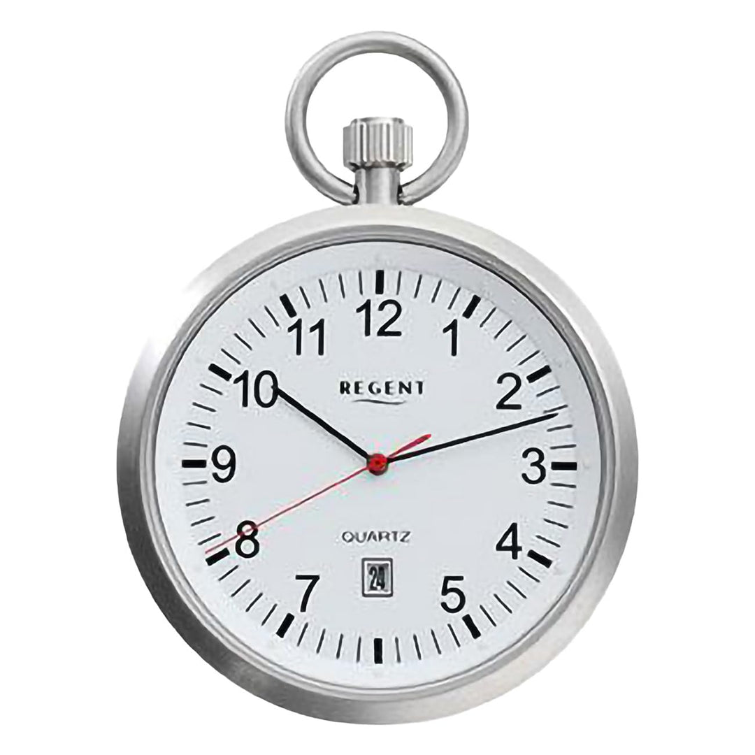 Regent Analog Quarz Taschenuhr 11280087 Silber-weiss, Silber-weiss