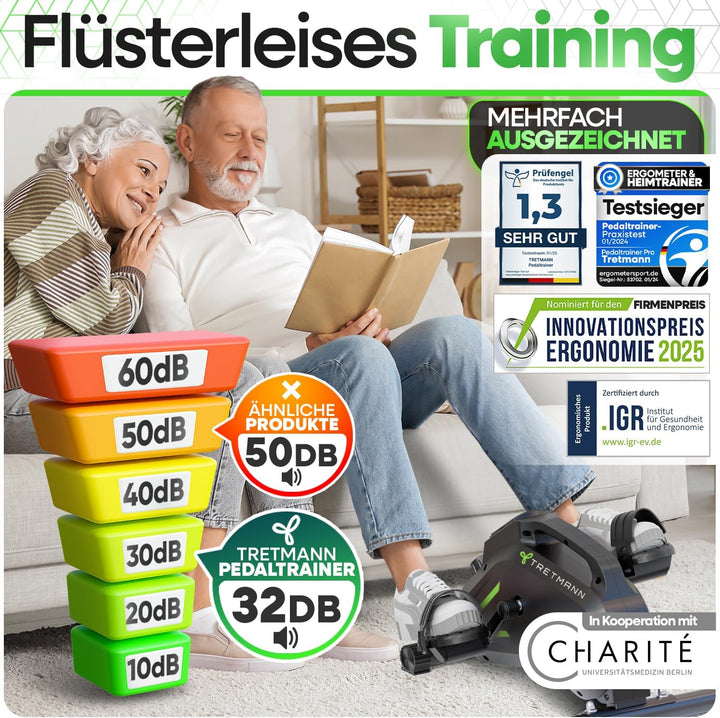 Neu Tretmann Pedaltrainer Set -extra Leise & gelenkschonend - ink. Befestigungsband -DEKRA Geprüft-