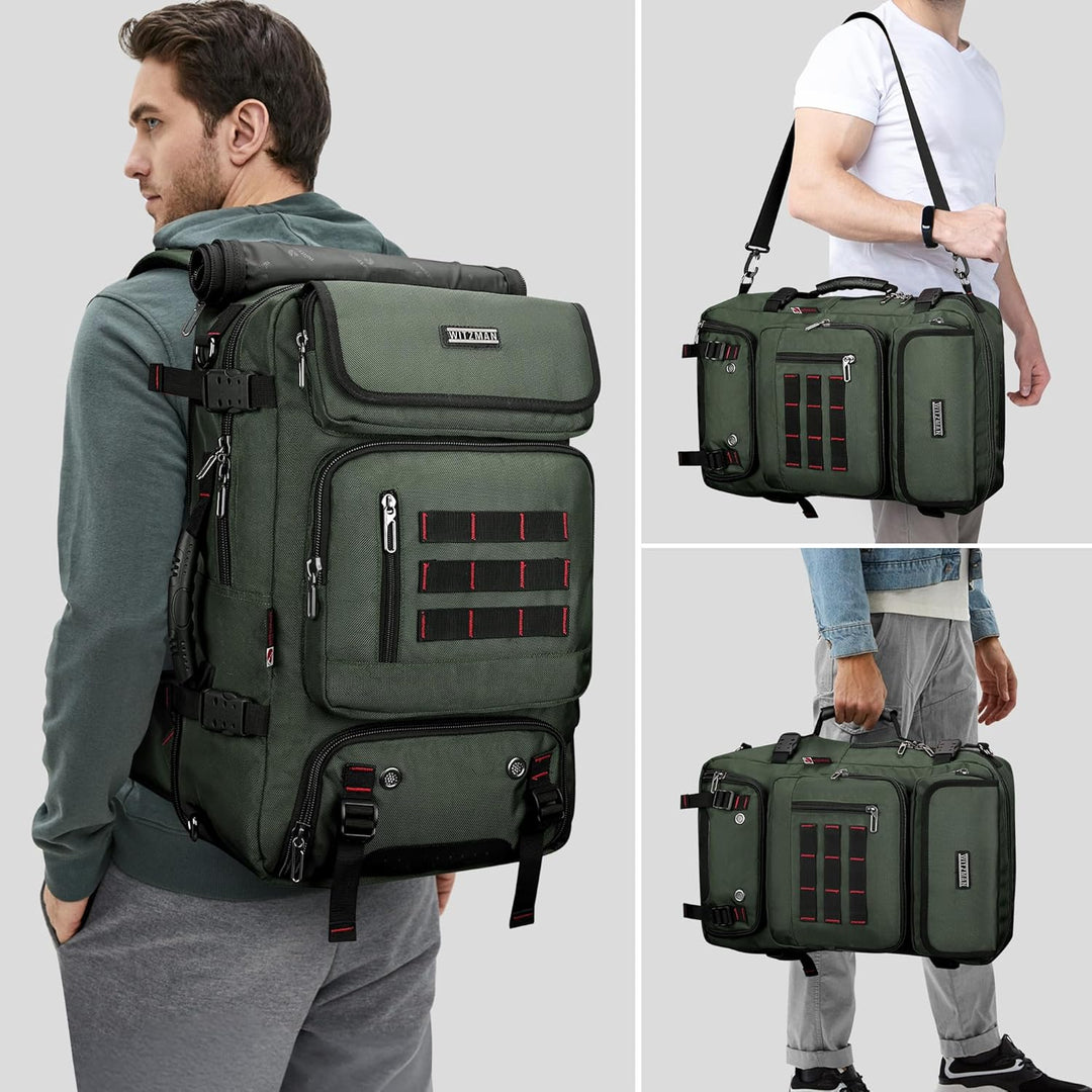 WITZMAN Reiserucksack Herren Gross Nylon Laptop Rucksack Fit 16 Zoll Reiserucksack Reisetasche mit S