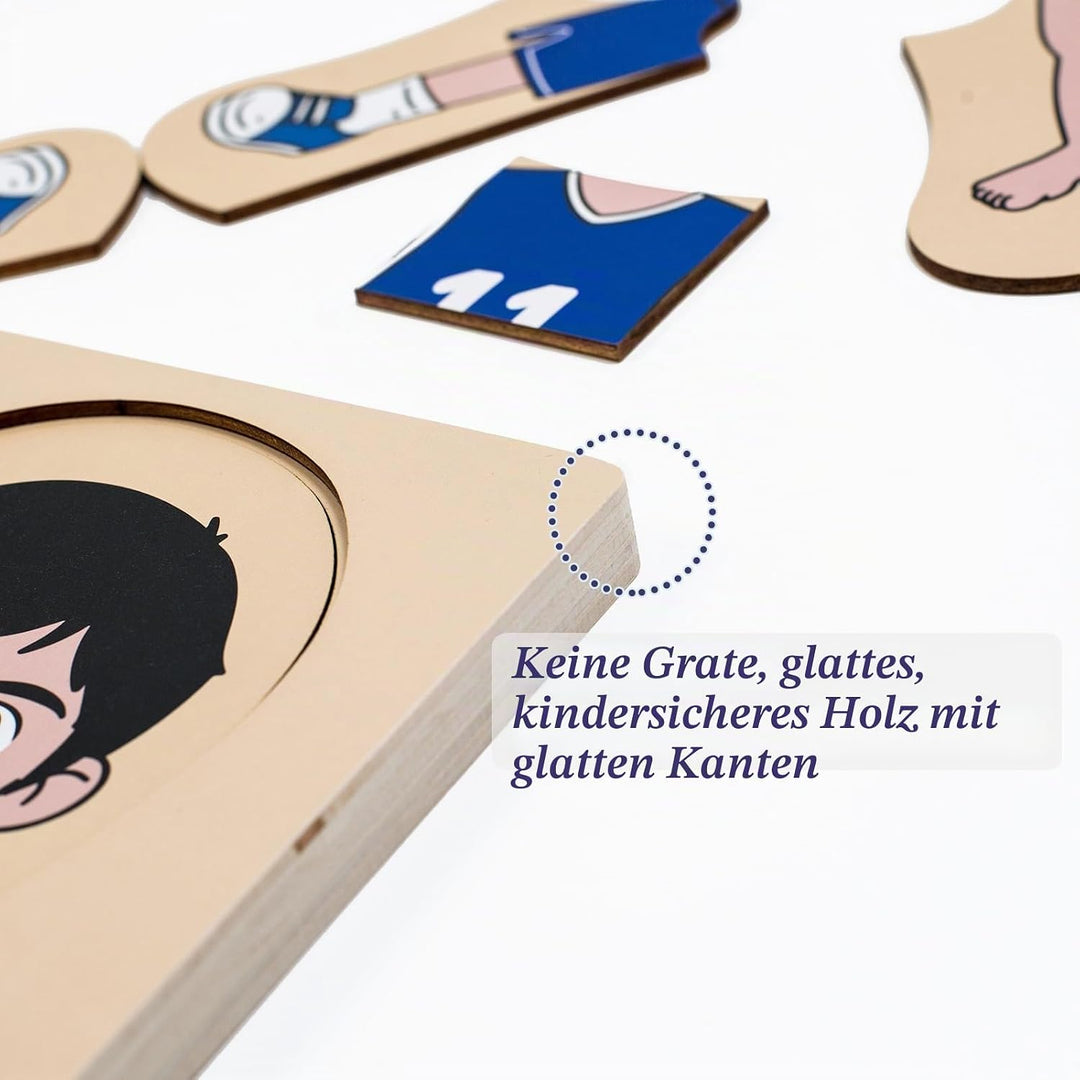 Meine Körperteile Puzzle für Kleinkinder Kinder Mädchen Jungen Montessori Holz Anatomie Puzzle 3-5 J