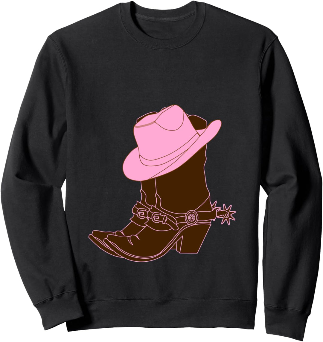 Rosa Cowgirl Stiefel Sweatshirt