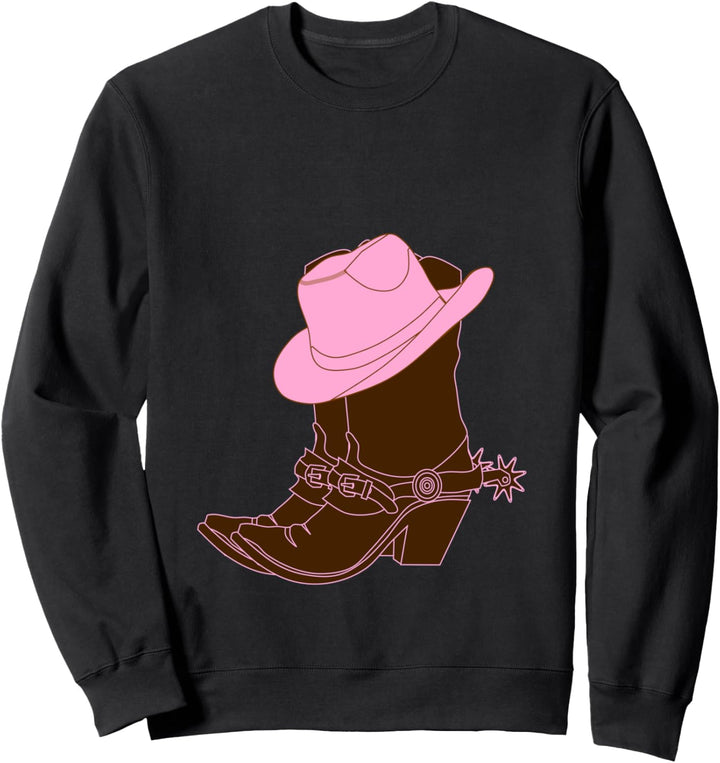 Rosa Cowgirl Stiefel Sweatshirt