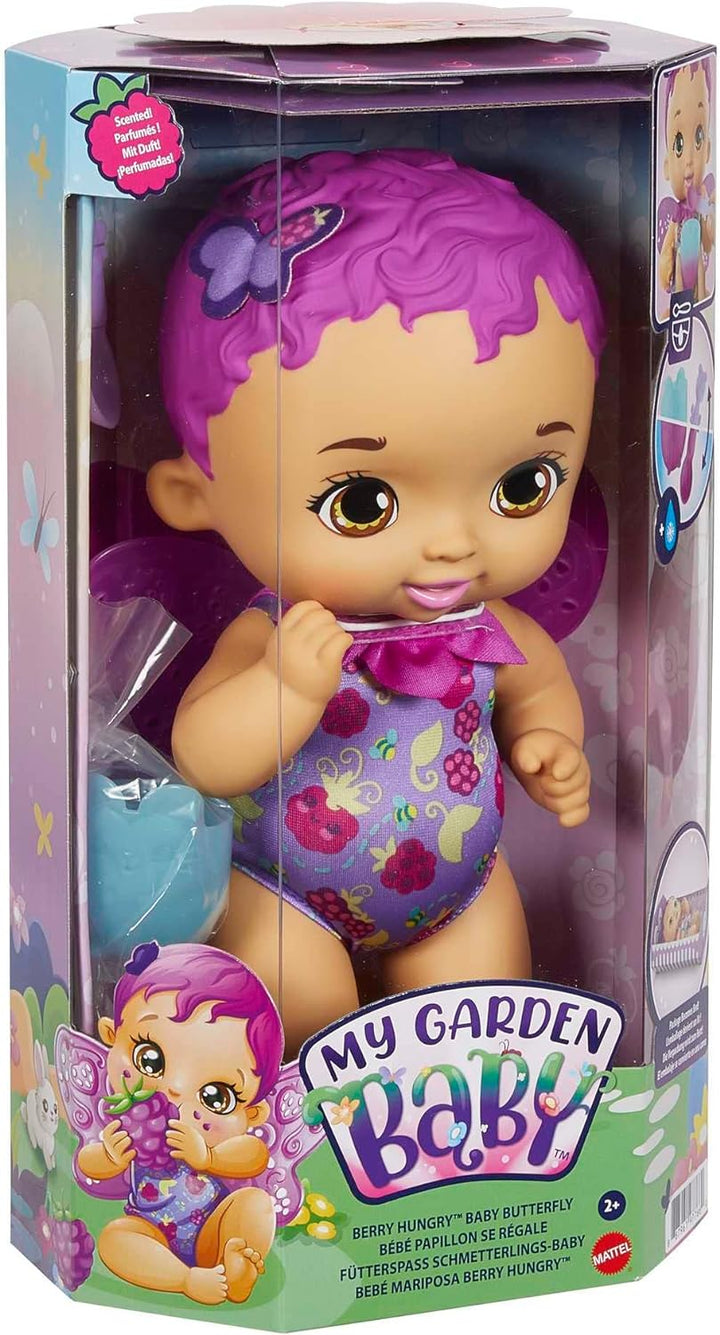 My Garden Baby GYP00 - Fütterspass Schmetterlings-Baby (30 cm), mit Himbeerduft sowie Löffel und Tas