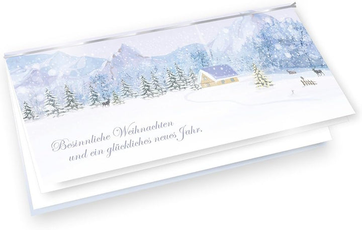 Weisse Weihnachten Weihnachtskarten Set (50 Sets) mit Umschlag und mit Einlegeblätter Einleger zum b