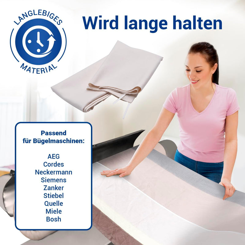 VIOKS Walzenbezug für Mangel Bügelmaschine, Mangelbezug 85cm für Automatische Bügelmaschine Walzenbe