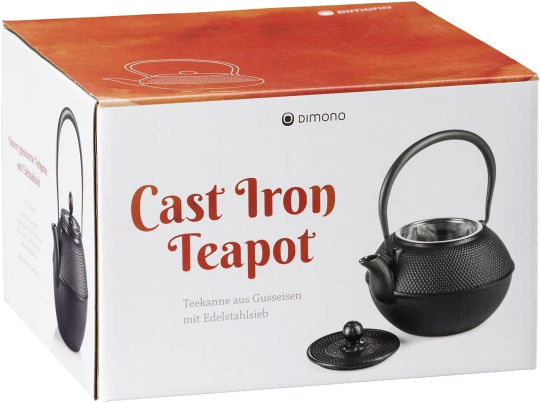 Dimono Traditionelles Tee-Set aus Gusseisen: Teekanne, Stövchen und 2 Teebecher Komplett-Set, Komple
