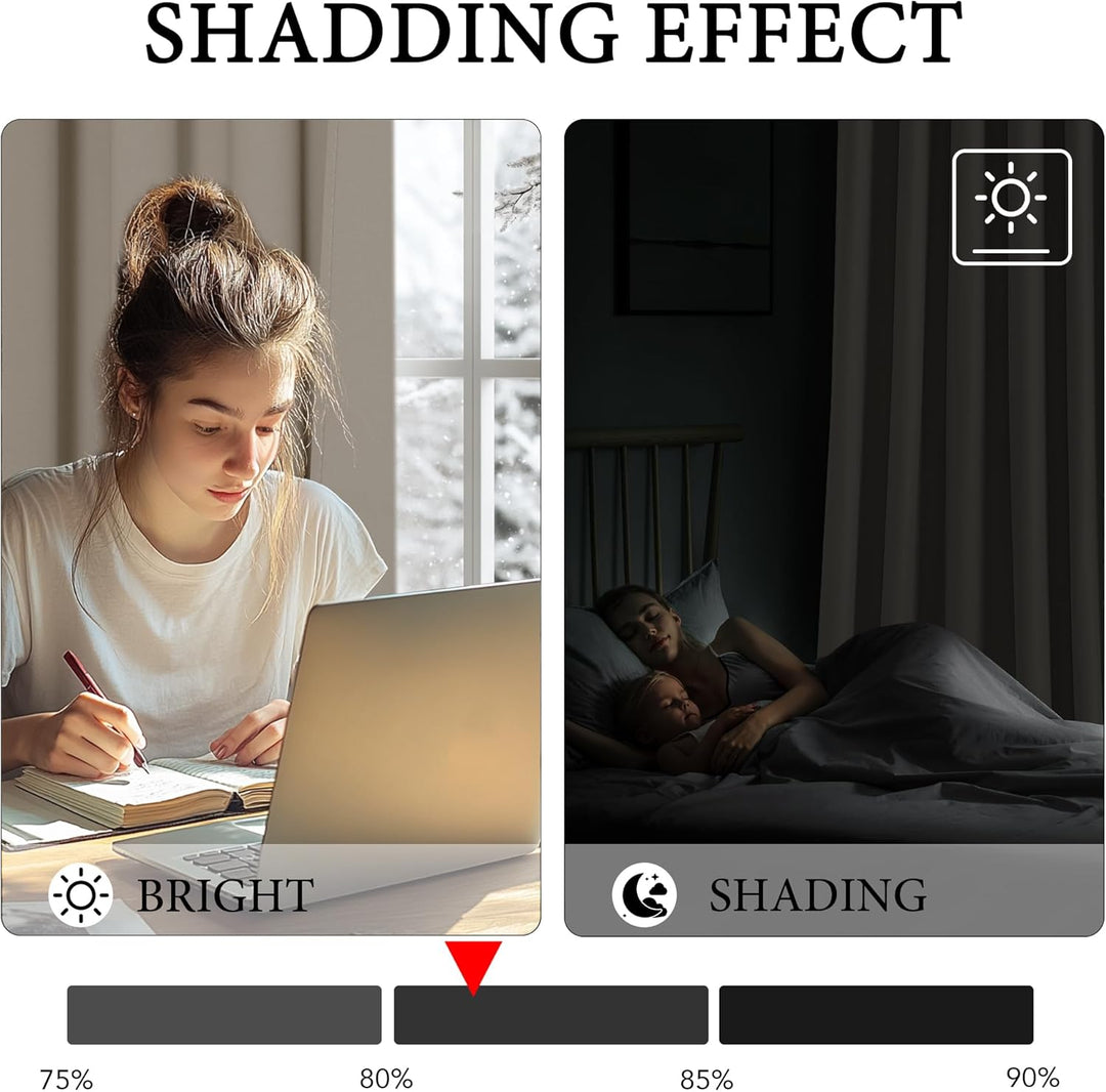KGORGE Verdunkelungsvorhang Kurz Wohnzimmer Ösenschal 2er Set Gardinen Blickdicht Thermogardine gege