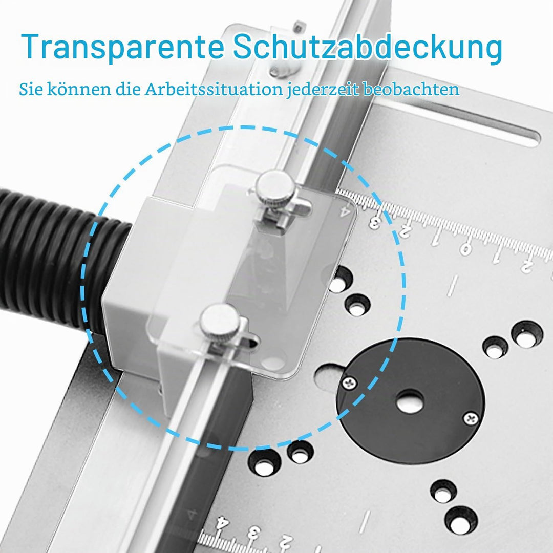 XMSZQU 3er Set FräStisch Einlegeplatte,Aluminium FräStisch füR OberfräSe Halterung Fasenmoment,Tisch