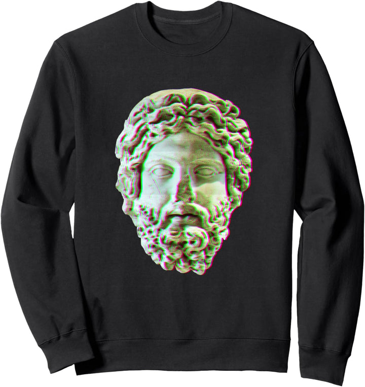 Retrowave Synthwave Vaporwave Glitch Griechische Statue Sweatshirt