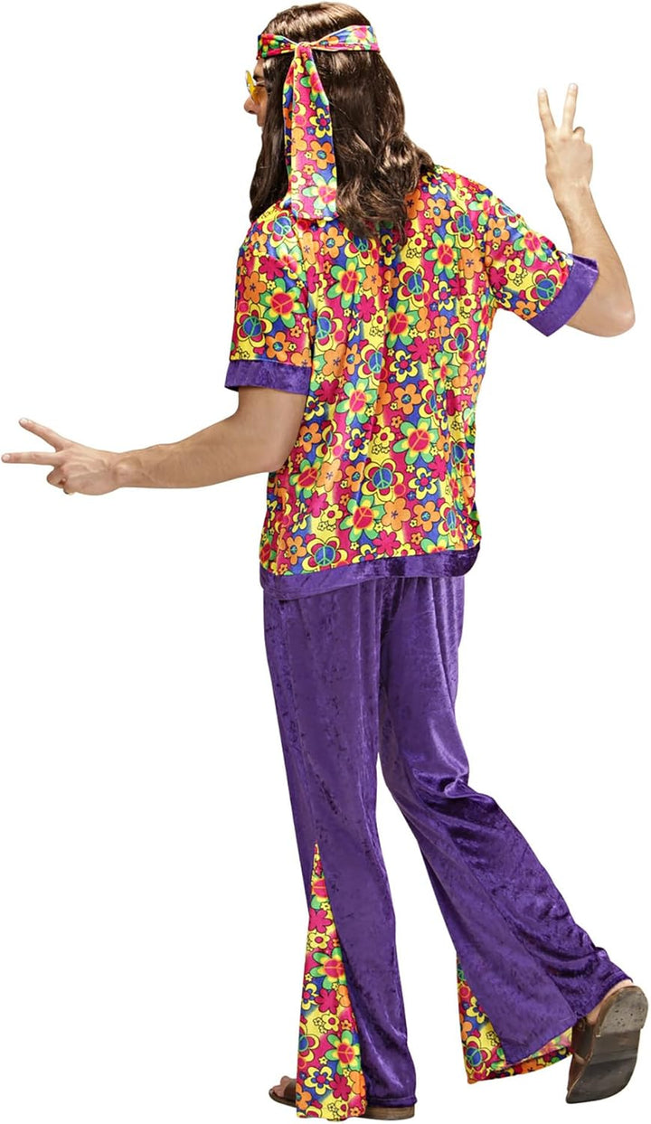 WIDMANN 7418M COSTUME UOMO HIPPIE DUDE XL VIOLA #7330, XL