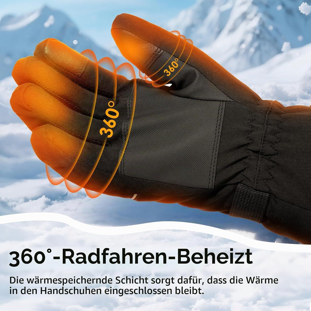 Minthouz Beheizbare Handschuhe für Damen Herren, 7.4V 3000 mAh Beheizbare Handschuhe mit Akku mit 6