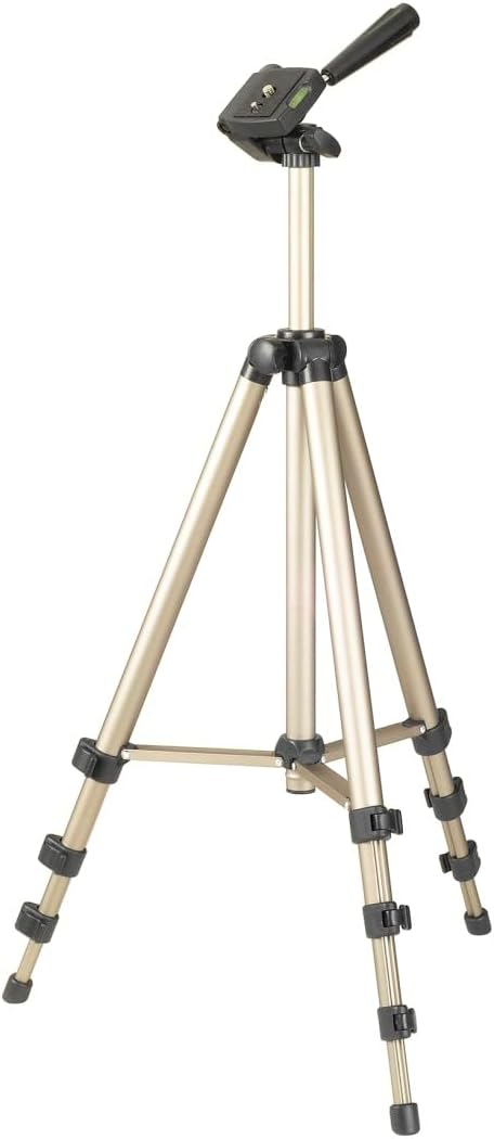 Hama Leichtes Einsteiger-Dreibeinstativ mit 3-Wege-Kopf, Star 700 EF Digital 125-3D, Champagner 42 -