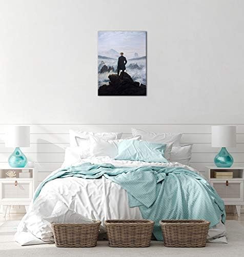 Bilderdepot24 Bild auf Leinwand | Caspar David Friedrich Der Wanderer über dem Nebelmeer in 50x70 cm