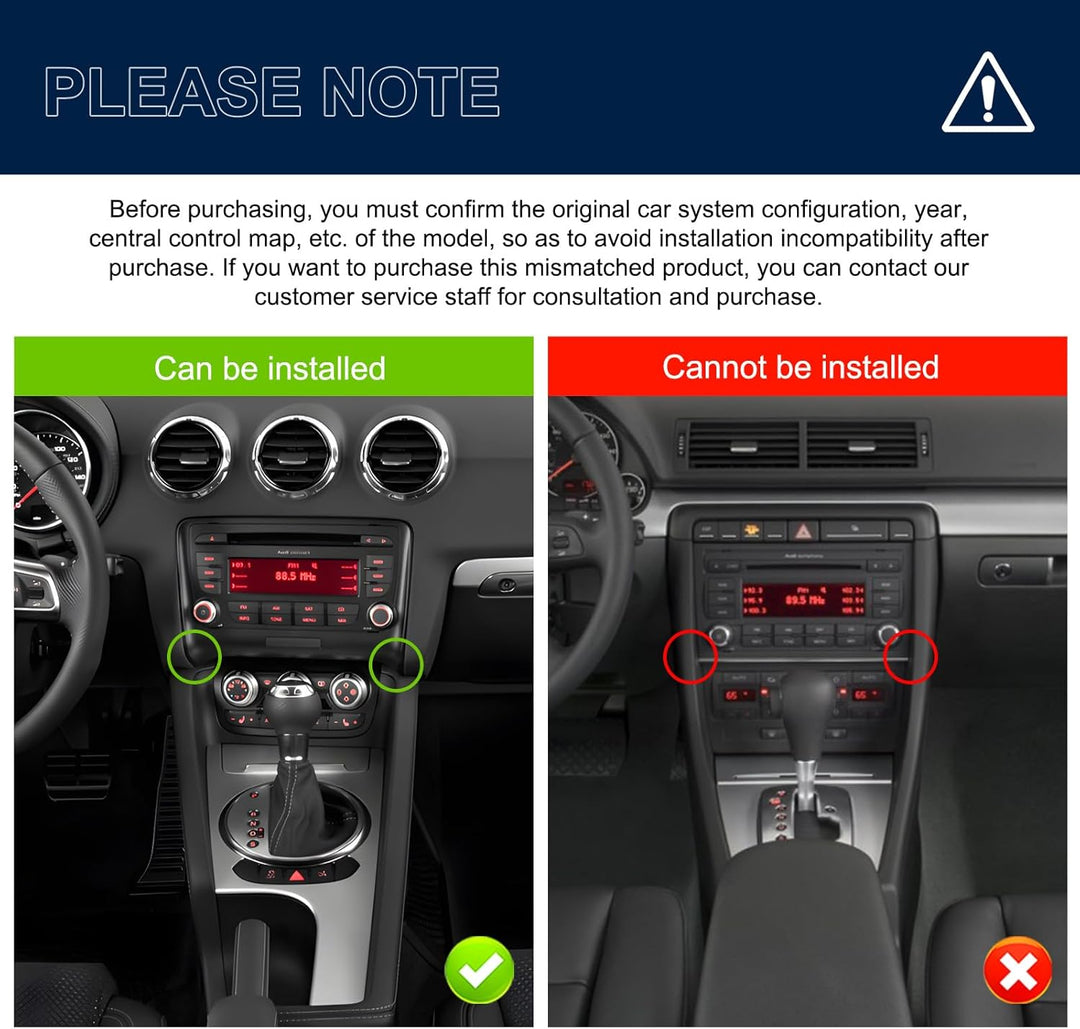 Rimoody 4G+64G Autoradio Android für Audi TT MK2 2006-2014, 7 Zoll Radio mit Wireless Carplay Androi