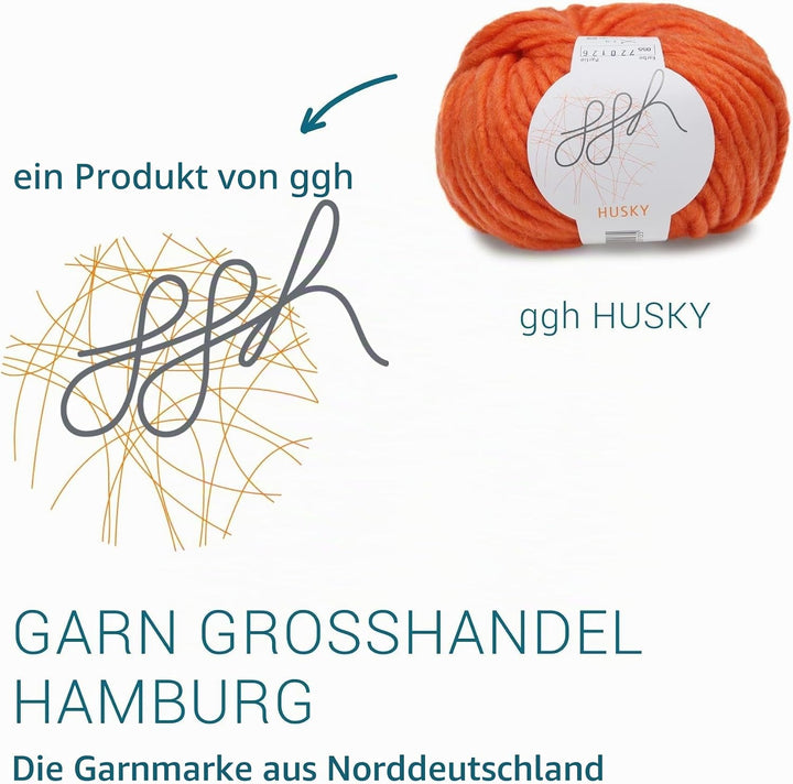 ggh Husky Box - 6 Knäuel - dicke Wolle aus Schurwolle - gegeignet zum Stricken oder Häkeln - Farbe 0