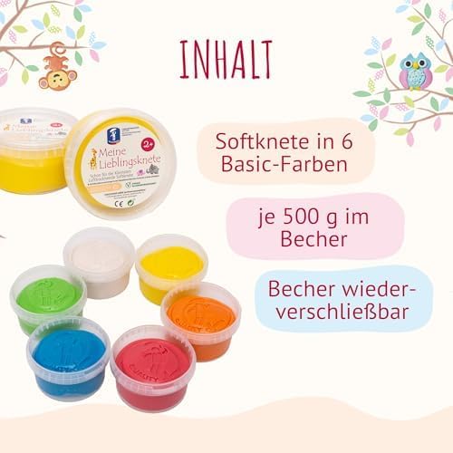 Feuchtmann MEINE LIEBLINGSKNETE Edu Edition Blau | 500g Kinderknete Einzeldose | glutenfreie Spielkn