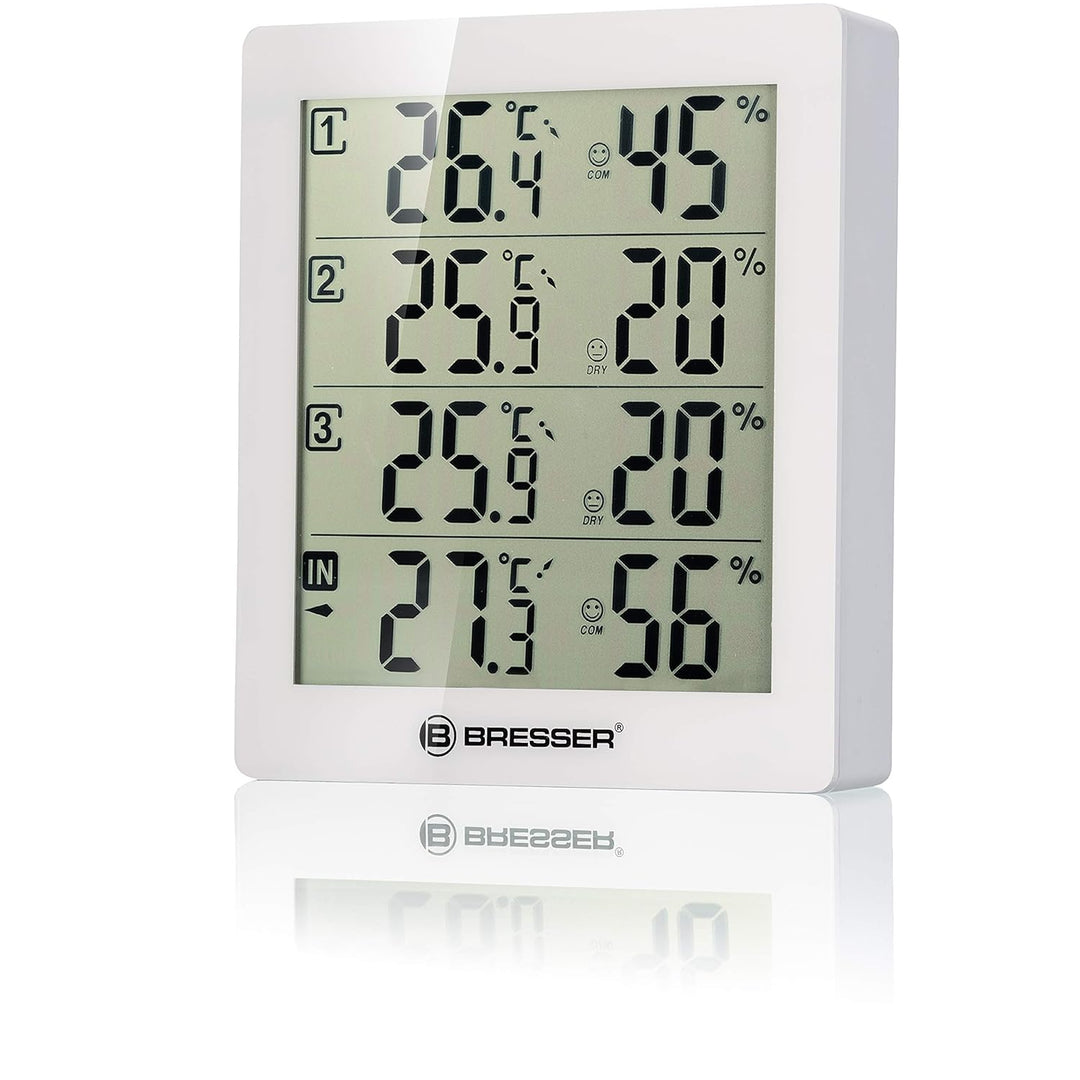 Bresser Wetterstation Funk mit Aussensensor Temeo Hygro Quadro inklusive 3 Aussensensoren um bei 4 U