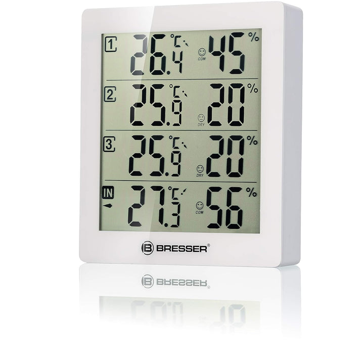 Bresser Wetterstation Funk mit Aussensensor Temeo Hygro Quadro inklusive 3 Aussensensoren um bei 4 U