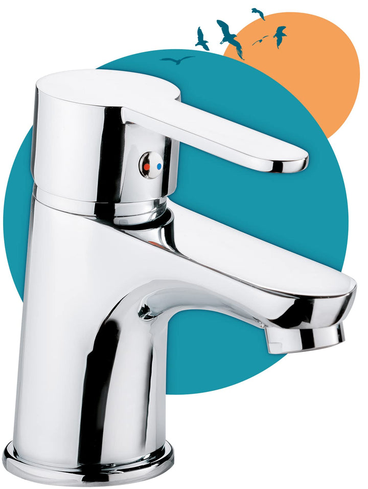 Calmwaters® Wasserhahn Bad - 56 mm Auslaufhöhe - leichte Reinigung - robuster Messingkern - mit Exce
