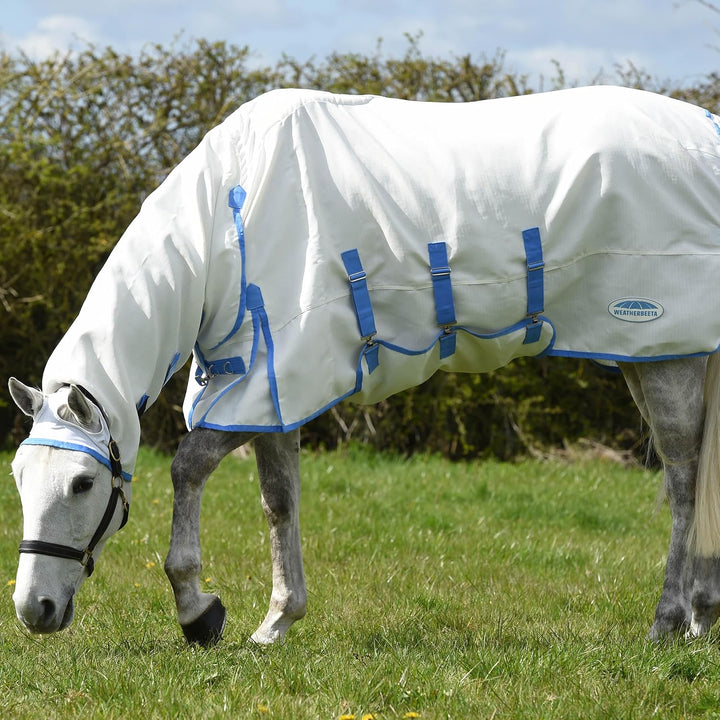 WeatherBeeta Ekzemdecke ComFiTec Sweet Itch Combo 110 cm - 110 cm - Weiss-Blau, 5&amp;apos;0 wei&amp;
