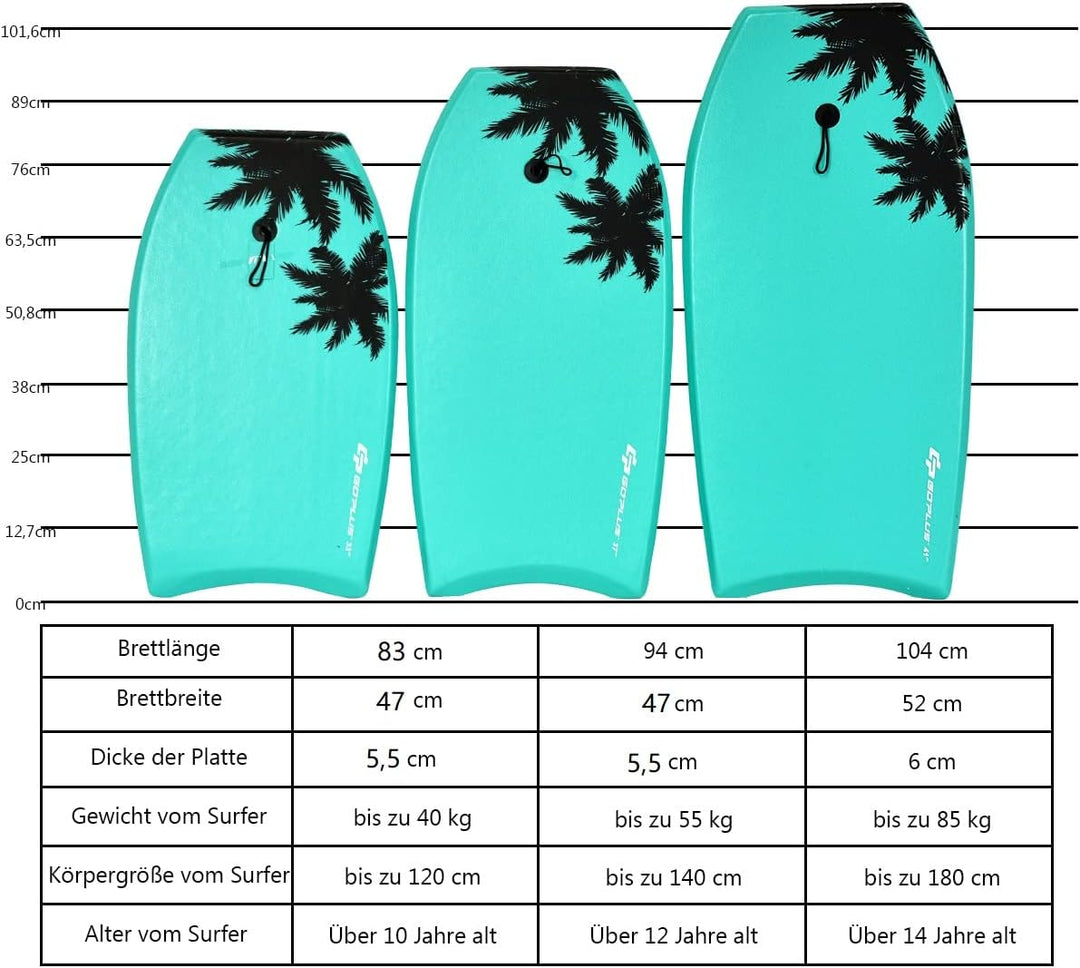 COSTWAY Bodyboard, Schwimmbrett Schwimmboard, Surfbrett Kinder, Surfboard, Sup-Board 83x47x5,5cm Grü