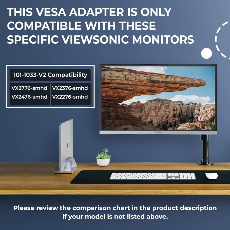 HumanCentric VESA-Halterungsadapter kompatibel mit Viewsonic Modellen VX2776-smhd, VX2476-smhd, VX23