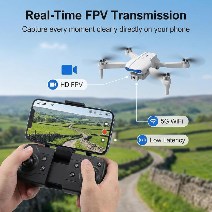 Drohne mit Kamera 1080P HD für Kinder, WiFi FPV Drone für Anfänger, RC Quadcopter mit 2 Akku, Schwer