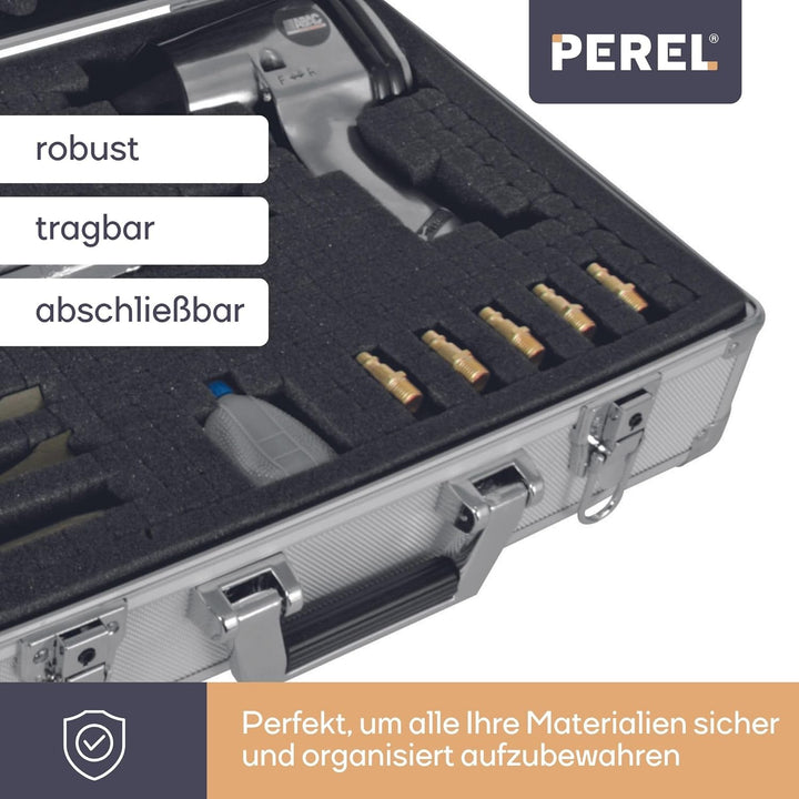 PEREL - 1819-42A 1819–42 A Aluminium Werkzeugkoffer 138952 45.5 X 33 X 15.2 cm Schwarz, 45.5 X 33 X
