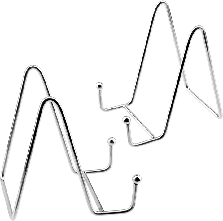 NAMYEUT 8 Stück Metall Tellerständer Silber, 4 Zoll Eisen Staffelei Display Ständer Plattenhalter, M
