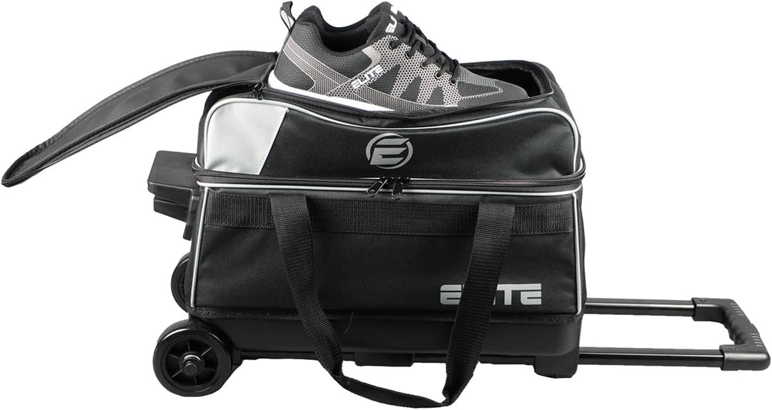 ELITE Bowlingtasche Basic Double (2) Ball Roller mit Rollen Schwarz, Schwarz