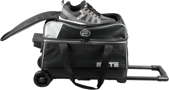 ELITE Bowlingtasche Basic Double (2) Ball Roller mit Rollen Schwarz, Schwarz