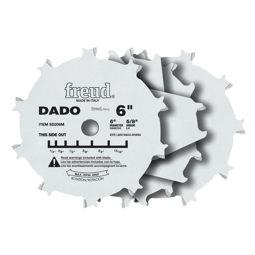 Freud SD206: 6 Zoll Pro Dado Set | Premium TiCo Hartmetall-Kreuzschneide-Mischung mit hoher Dichte f