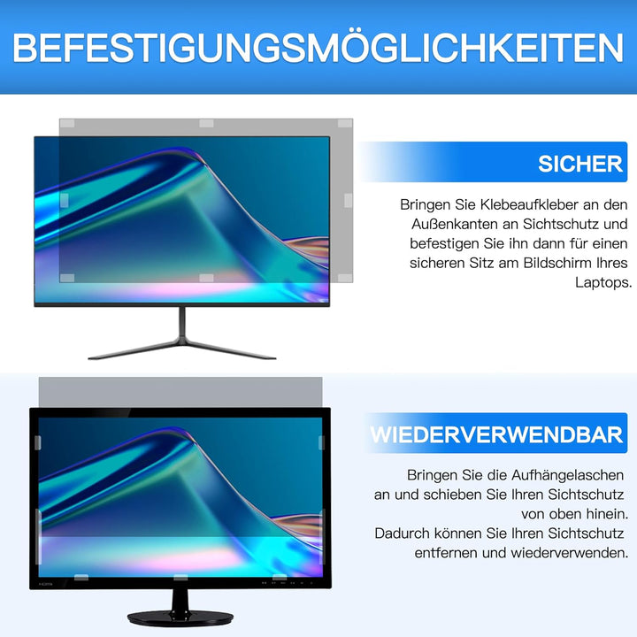 ZOEGAA Bildschirm Sichtschutzfolie 27 Zoll Monitor Blickschutzfolie 16:9,Anti Blaulicht Blendschutz