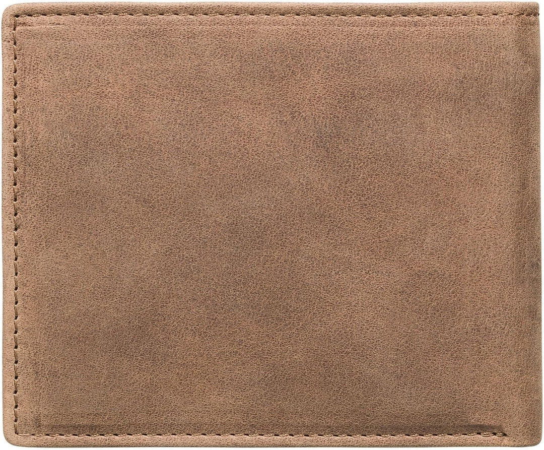 Red Baron Portemonnaie Geldbörse Herren Used Look Vintage Braun - mit Fach für EIN Einkaufswagenchip