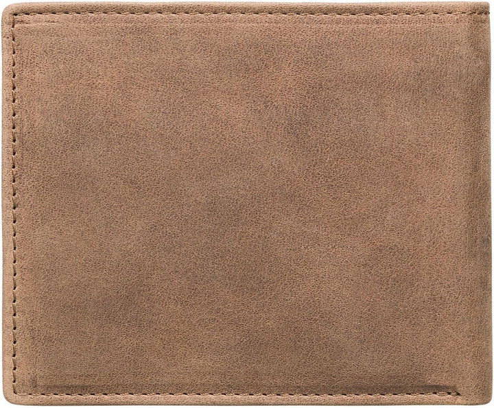 Red Baron Portemonnaie Geldbörse Herren Used Look Vintage Braun - mit Fach für EIN Einkaufswagenchip