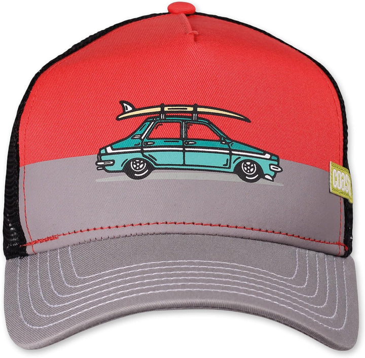 Coastal - Retro Beauty (Red/Grey) - Trucker Cap Meshcap Kappe Mütze Cappy Caps