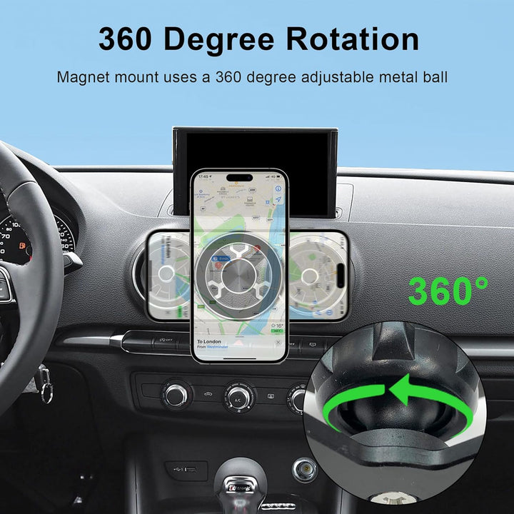 Magnet Handyhalterung kompatibel mit Audi A3 8V(2014-2019) 360 Grad einstellbares Kompatibel mit Mag
