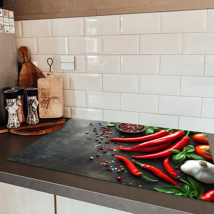 KitchenYeah© Herdabdeckplatte Einteilig Küche Herdabdeckung Induktionsfeld Ceranfeld Herdabdeckplatt