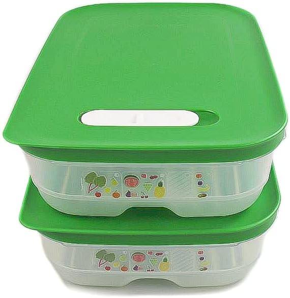 TUPPERWARE Kühlschrank 1,8 L grün (2) KlimaOase flach PrimaKlima Klimakönig 17187