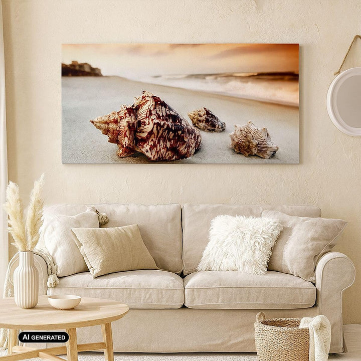 Panorama Bilder auf Leinwand 100x40cm Leinwandbild Strand schön karibisch bunt Gross Wanddeko Bild S