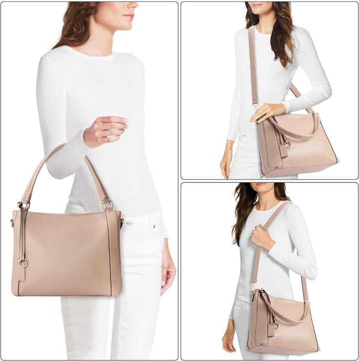 HAWEE Mode Damen Handtasche aus Weiches PU-Leder Umhängetasche Grosse Schultertasche mit Reissversch