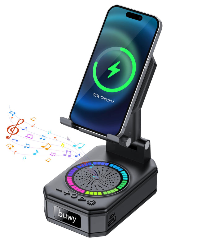 Vatertagsgeschenk für Papa,Telefonständer mit Bluetooth-Lautsprecher, 5-in-1 Musikbox Bluetooth mit