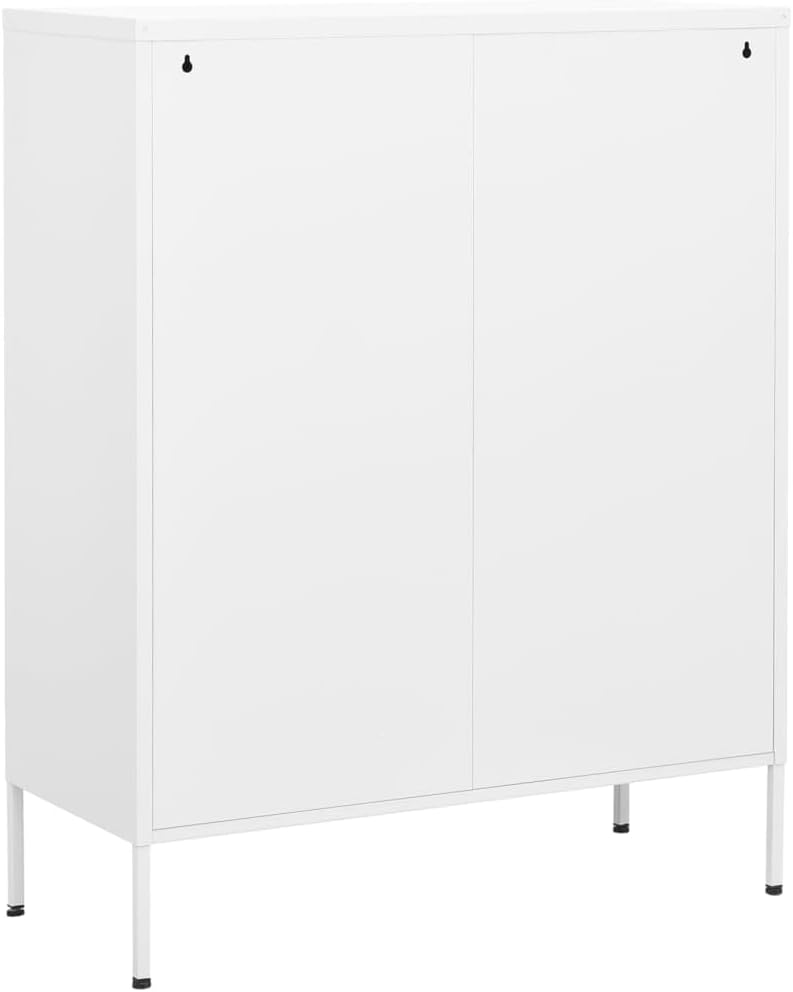 Homvdxl Aufbewahrungsschrank aus Metall mit 2 Schubladen, Aktenschrank mit 2 Türen und Regalen, 80x3