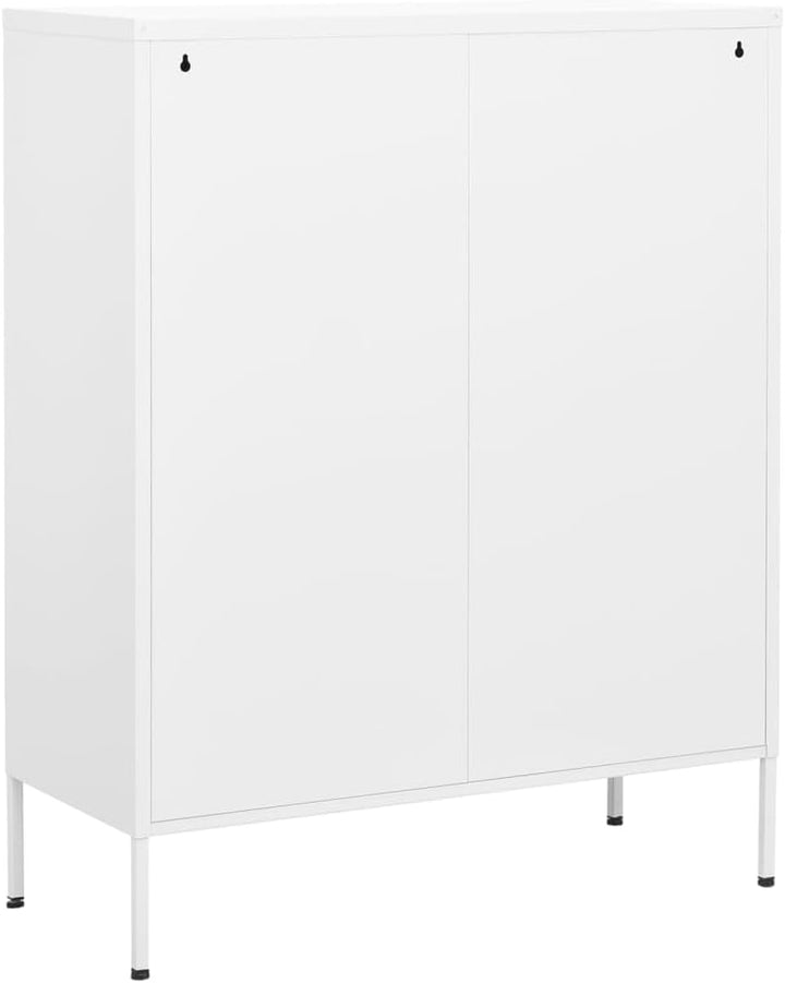 Homvdxl Aufbewahrungsschrank aus Metall mit 2 Schubladen, Aktenschrank mit 2 Türen und Regalen, 80x3