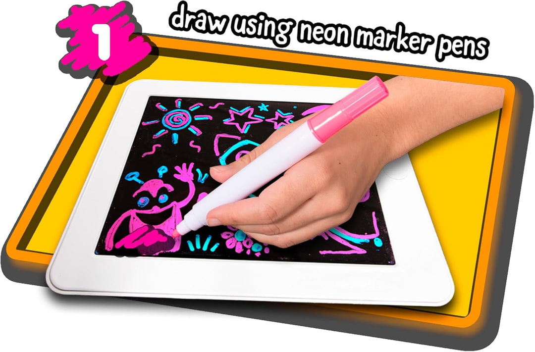 John Adams , GLOWPAD Light-up Drawing pad: Bring Your Pictures to Life!, Arts & Crafts, Ages 4+, GLO