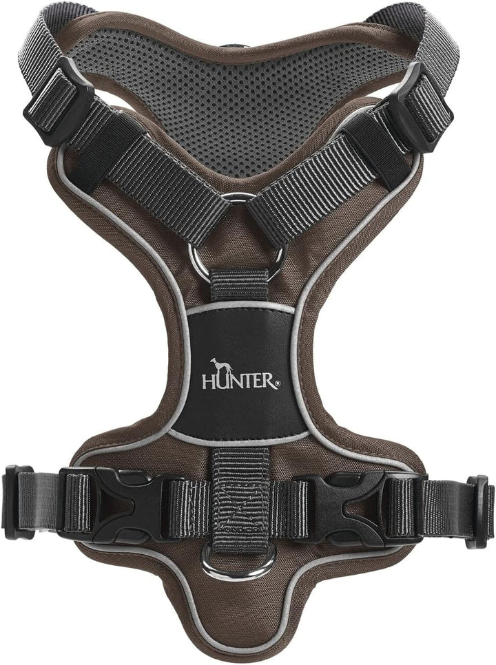 HUNTER DIVO Hundegeschirr, S, 45-56 cm, braun/grau 45 - 56 cm braun/grau, 45 - 56 cm braun/grau